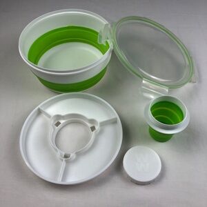 Weight Watchers WW On-The-Go Collapsible Bowl Salad Lunch Container Green White